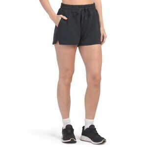 MONDETTA STUDIO Black Knit Drawstring Shorts